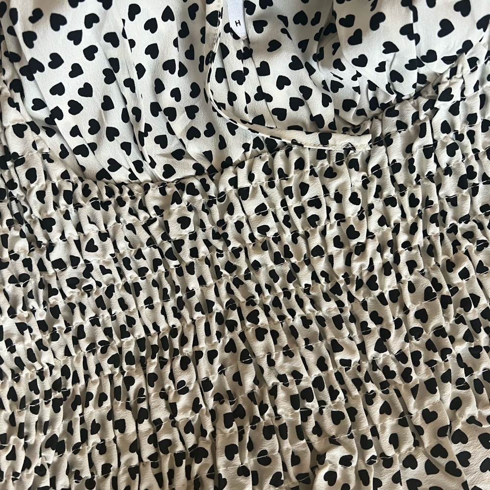 Heart print Milkmaid Top - Picture 2 of 2